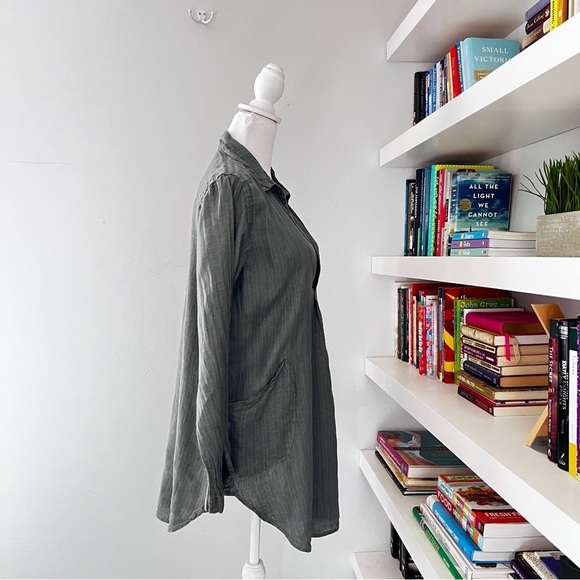 CP Shades linen teton tunic size S green popover pockets lagenlook beach - Picture 7 of 13